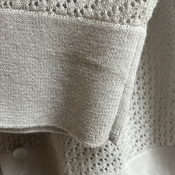 NWT Talbots open stitch light gray button down cardigan size XL NWT Pima cotton - Picture 5 of 6